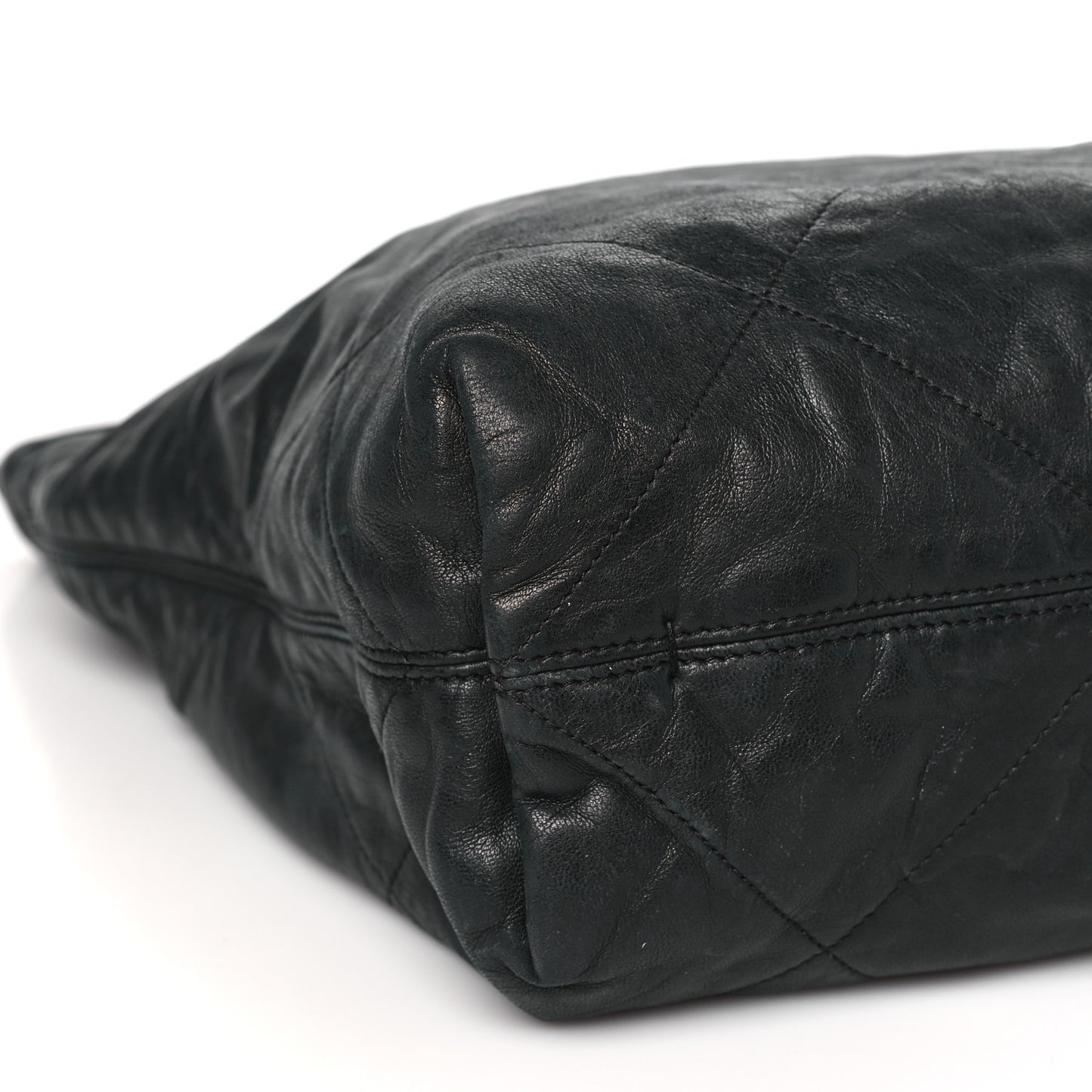 Lambskin Quilted Amalia Cabas Tote Black