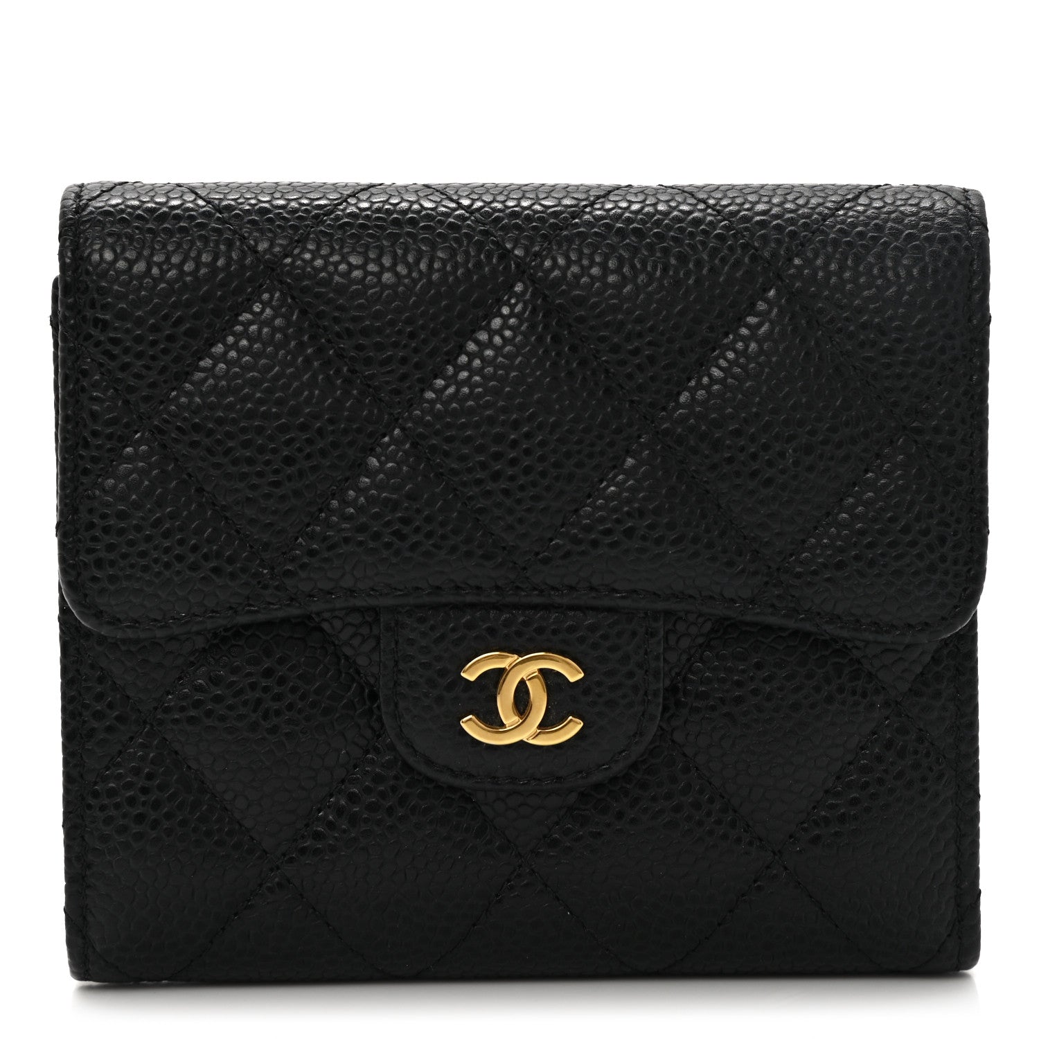 Chanel Caviar Quilted Compact Flap Wallet Black 1 of 8