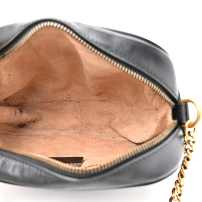 Gucci Calfskin Matelasse Mini GG Marmont Chain Shoulder Bag Black 5 of 14