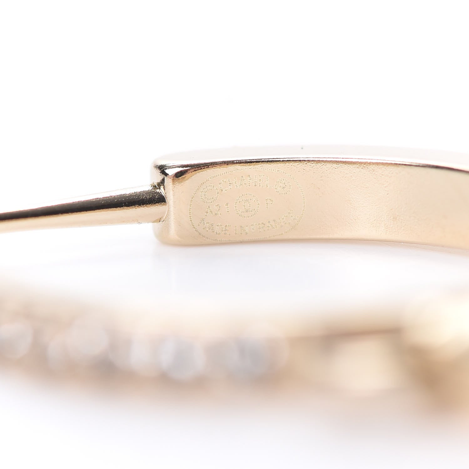 Chanel Crystal Lock Symbols Logo CC Hoop Drop Earrings Gold 4 of 5