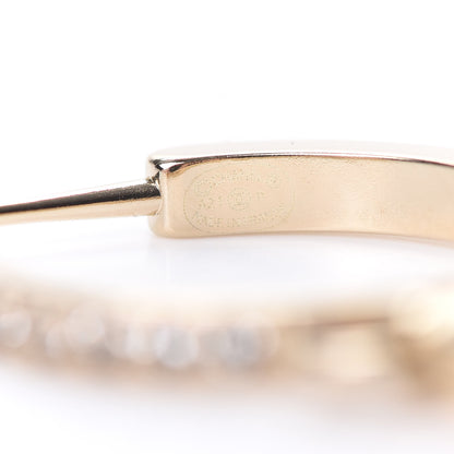 Chanel Crystal Lock Symbols Logo CC Hoop Drop Earrings Gold 4 of 5