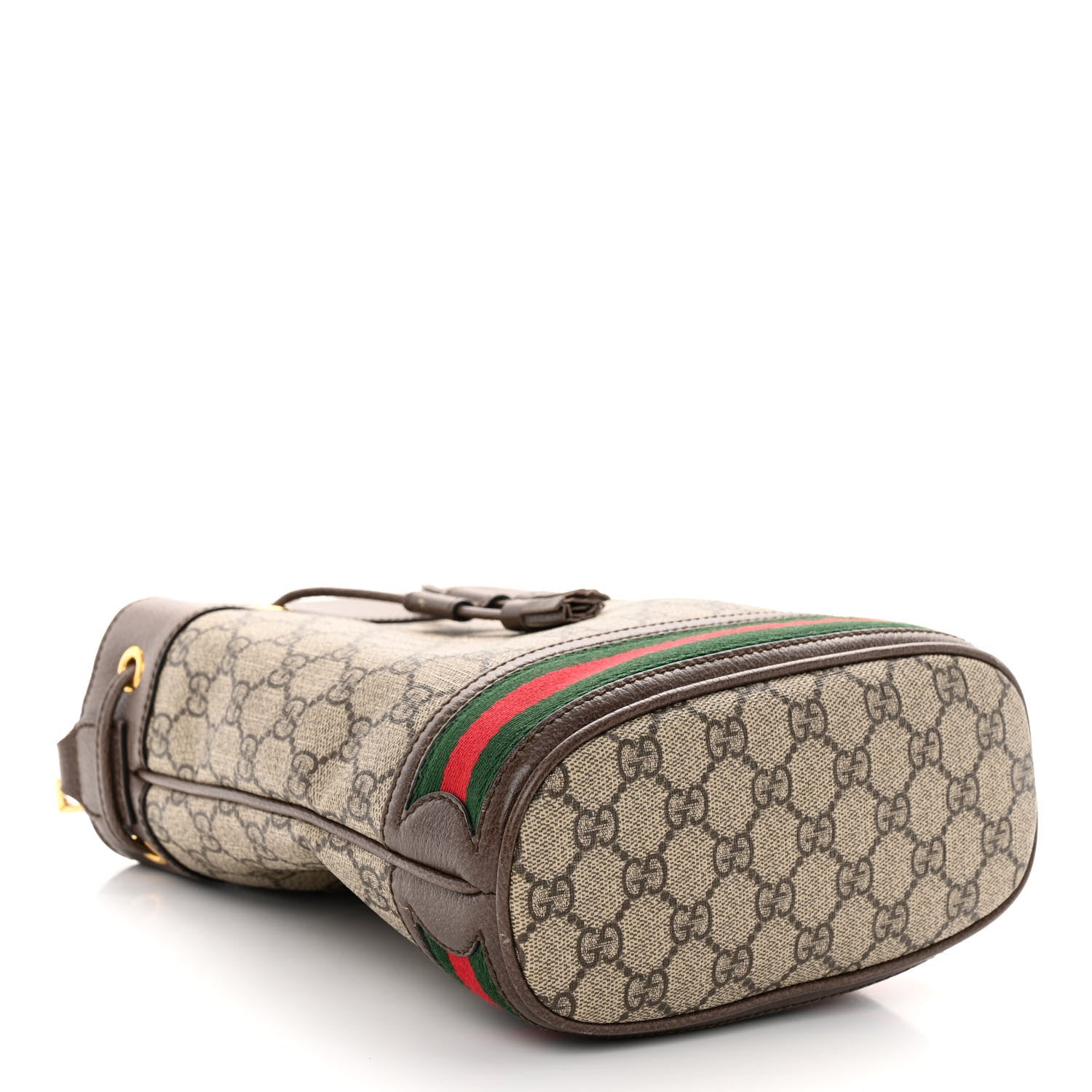 Gucci GG Supreme Monogram Web Small Ophidia Bucket Bag Brown 4 of 9