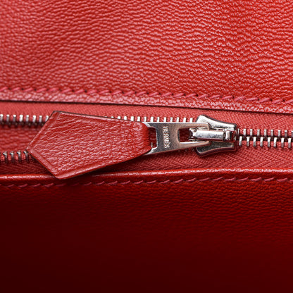 Hermes Shiny Porosus Crocodile Birkin 35 Rouge Vif 19 of 32