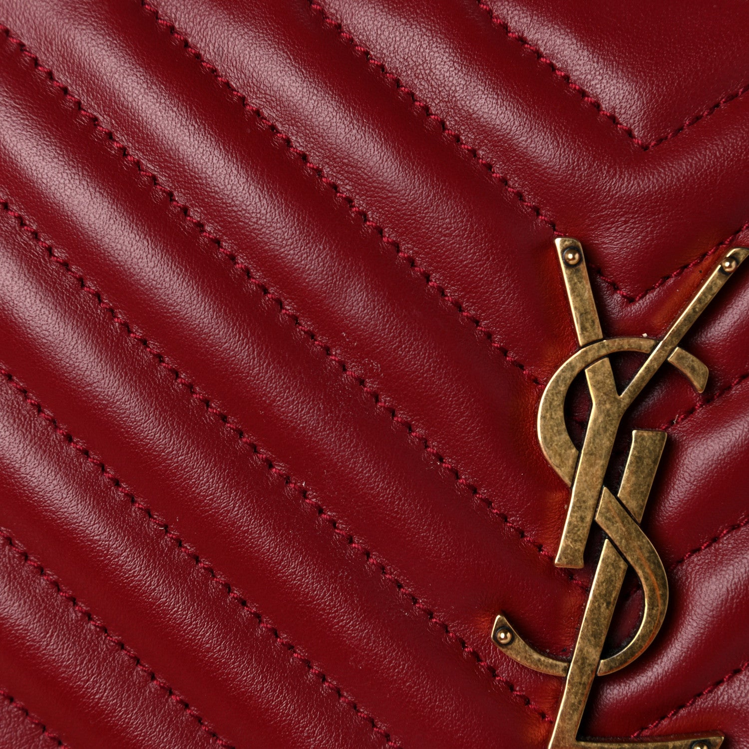 Saint Laurent Calfskin Matelasse Monogram Lou Camera Bag Red 10 of 10