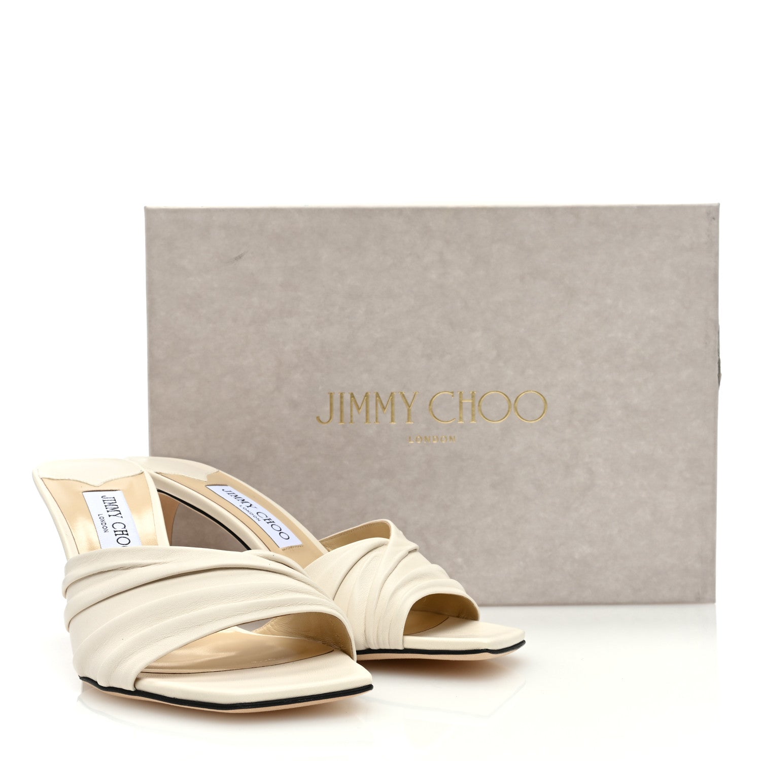 Jimmy Choo Luxe Nappa Basil 75 Sandals 39.5 Latte 8 of 8