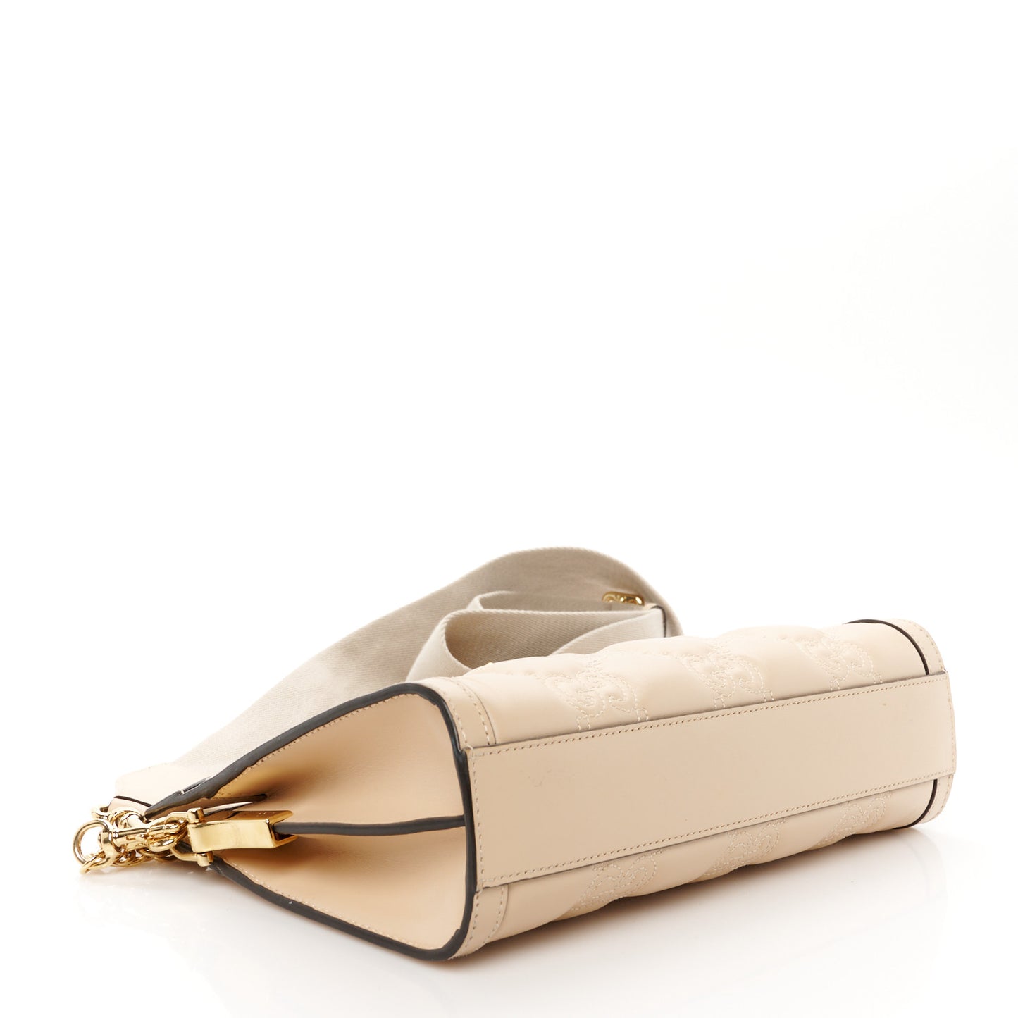 Calfskin GG Matelasse Small Slim Chain Shoulder Bag Naturale
