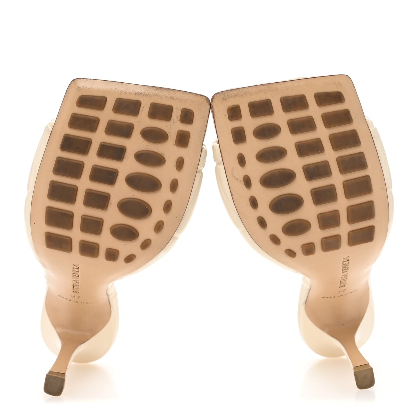 Nappa Quilted Rubber Lido Mule Sandals 37 Sea Salt