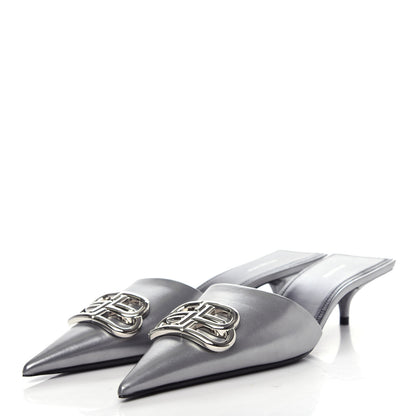 Balenciaga Calfskin BB Pointy Toe Mule 36 Gray 3 of 11