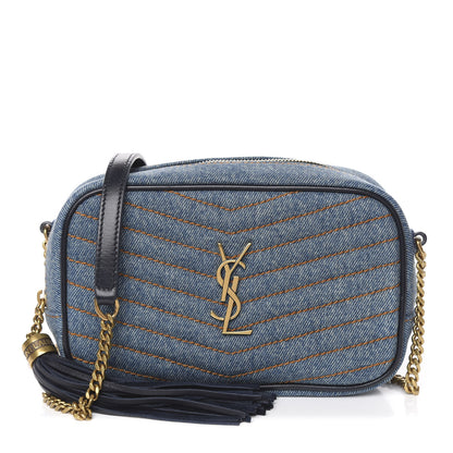 Saint Laurent Denim Matelasse Monogram Mini Lou Camera Bag California Blue 1 of 10