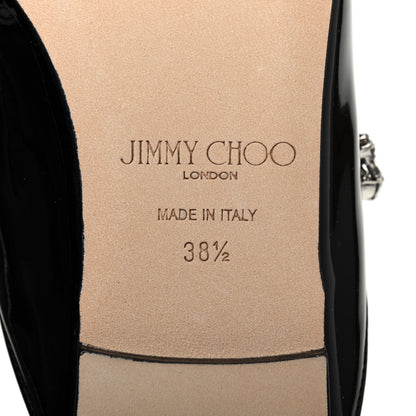 Jimmy Choo Patent Calfskin Bing Flats 38.5 Black 6 of 9