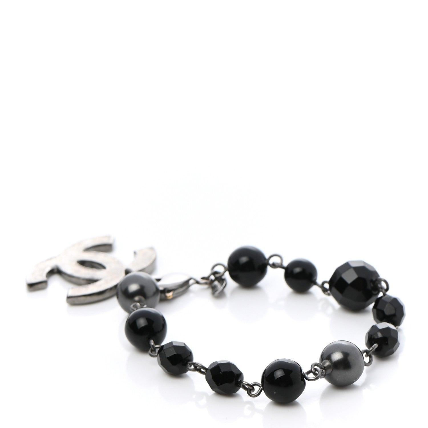 Chanel Pearl Beaded CC Bracelet Black 3 of 5