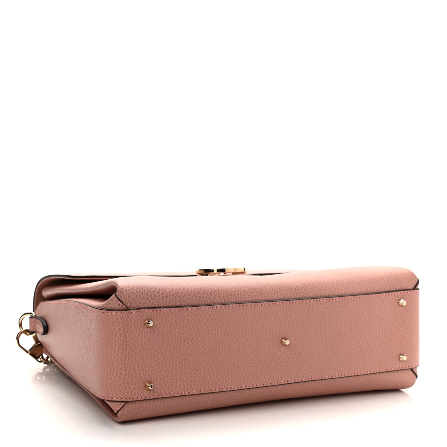 Dollar Calfskin Medium Interlocking G Top Handle Shoulder Bag Soft Pink