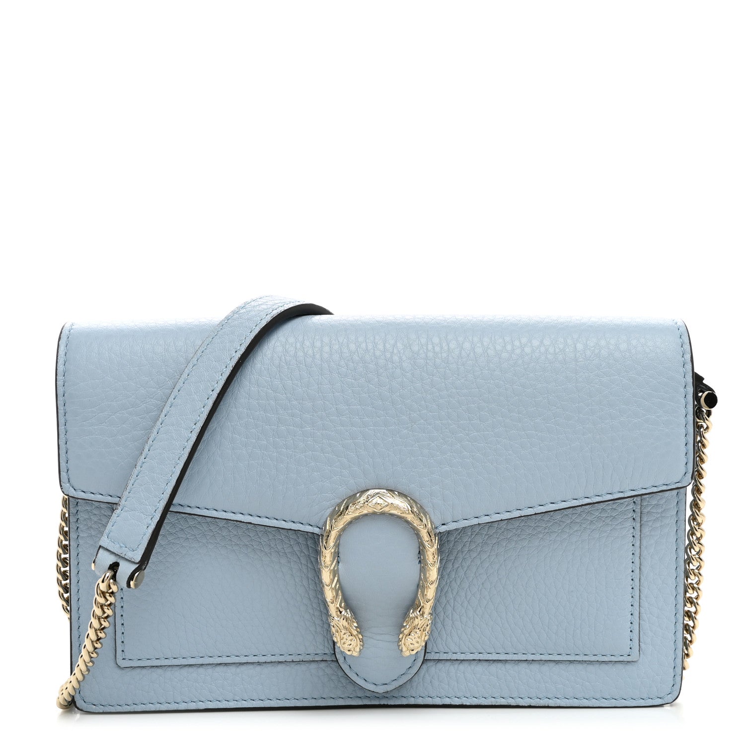 Gucci Calfskin Dionysus NM Chain Wallet Porcelain Light Blue 1 of 10