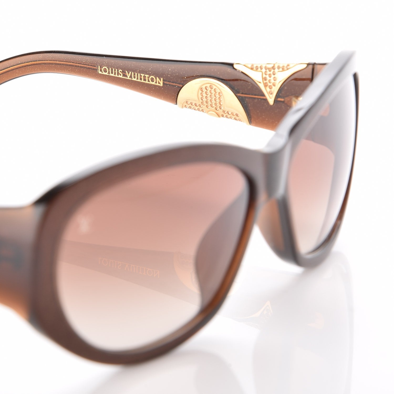 Louis Vuitton Iris PM Sunglasses Z0332E Brown Speckling 5 of 8