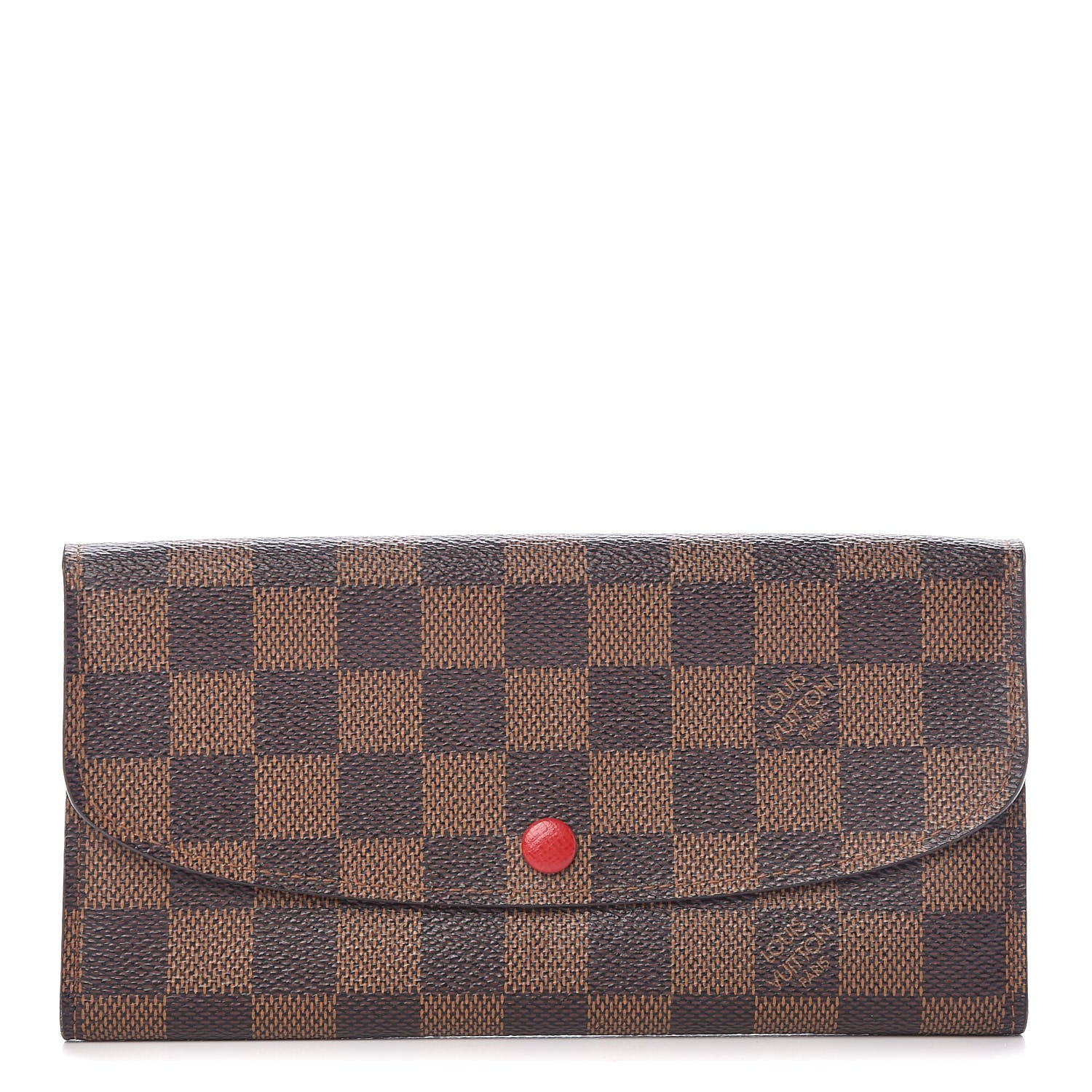 Louis Vuitton Damier Ebene Emilie Wallet Red 1 of 10