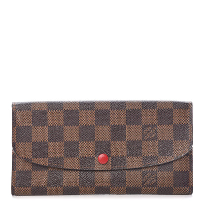 Louis Vuitton Damier Ebene Emilie Wallet Red 1 of 10