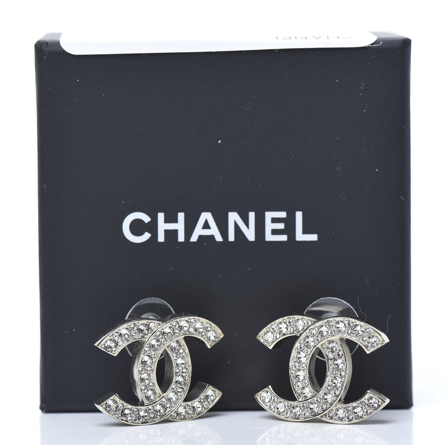 Crystal CC Large Stud Earrings Gold