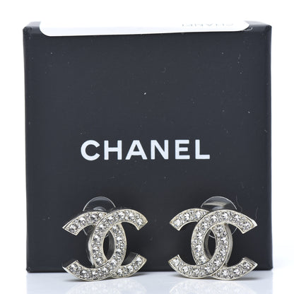Chanel Crystal CC Large Stud Earrings Gold 5 of 5