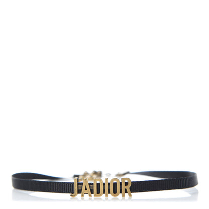 Christian Dior Grosgrain Ribbon J'Adior Logo Choker Necklace Black 1 of 4
