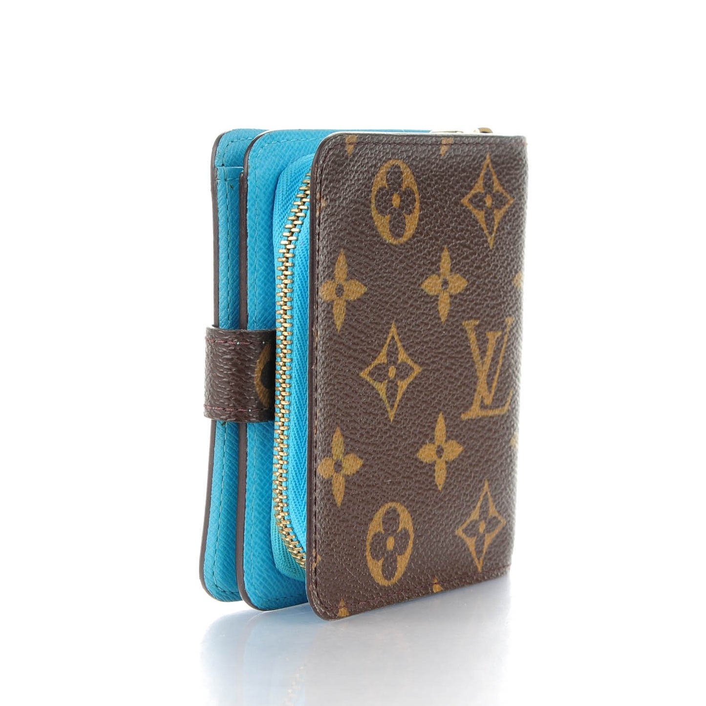Monogram Groom Compact Zip Wallet Blue