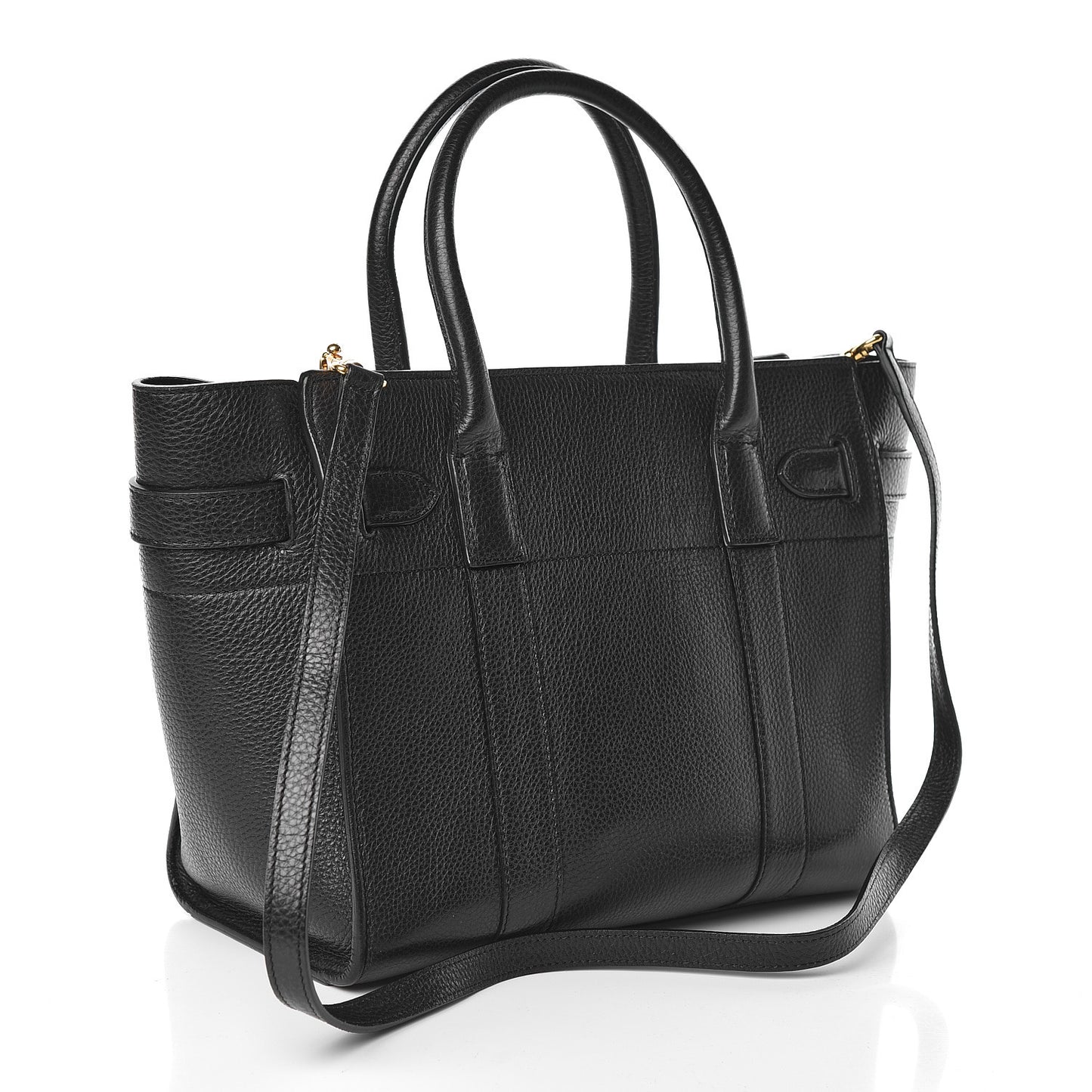 Classic Grain Small Bayswater Zip Tote Black