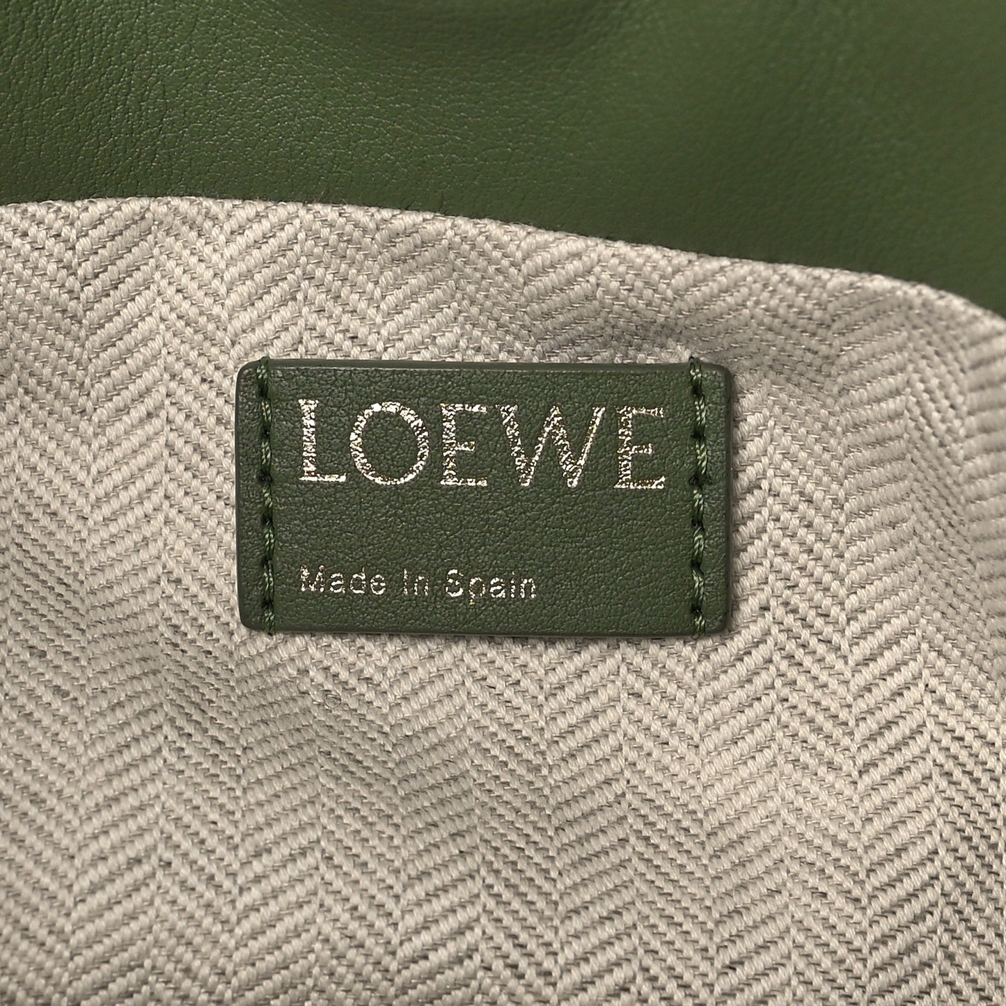 Jacquard Anagram Calfskin Mini Flamenco Knot Clutch Avocado Green