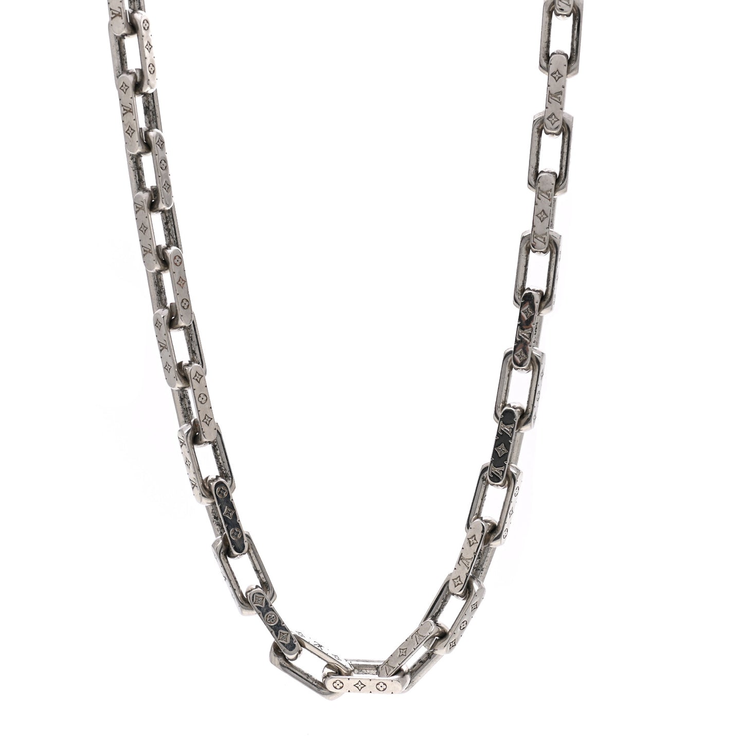 Monogram Chain Necklace Silver