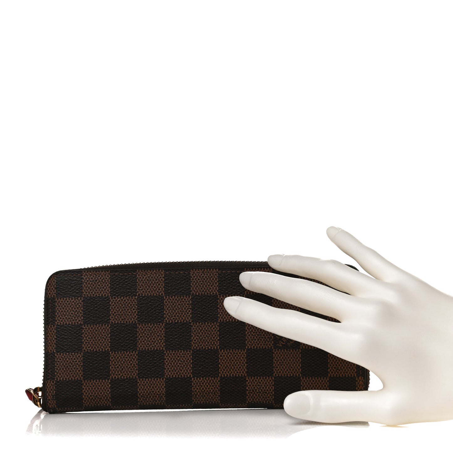 Damier Ebene Clemence Wallet Cherry