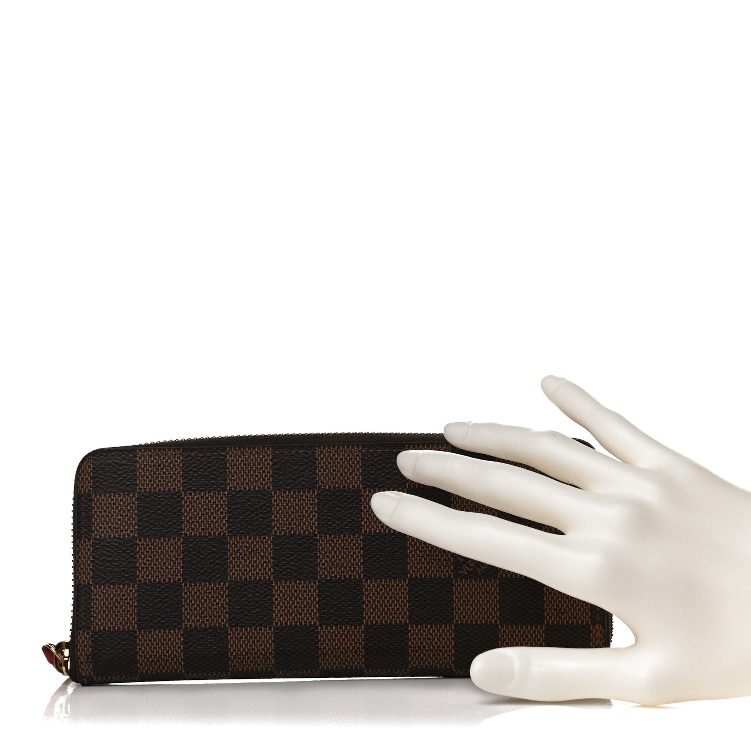 Louis Vuitton Damier Ebene Clemence Wallet Cherry 2 of 13