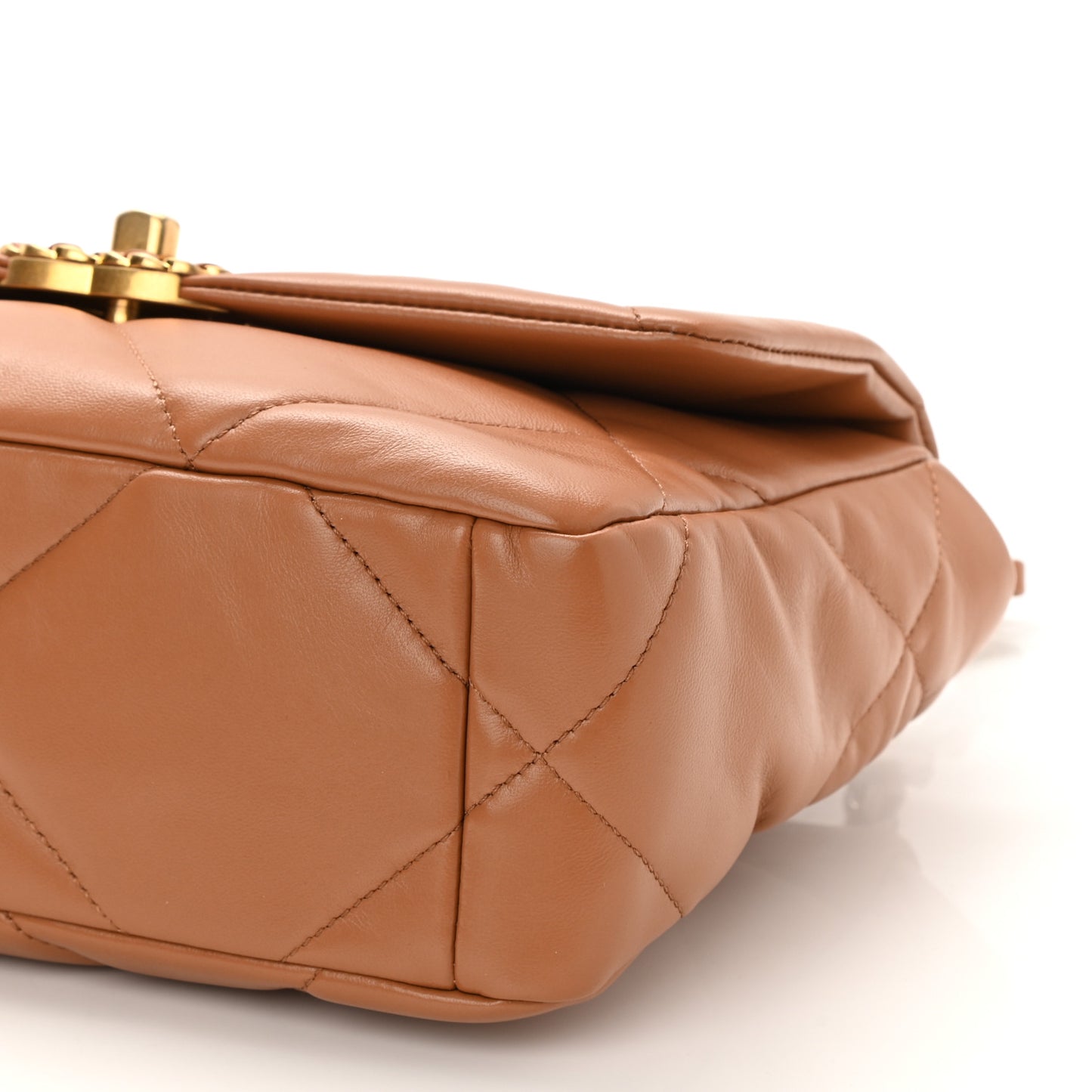 Lambskin Quilted Medium Chanel 19 Flap Brown