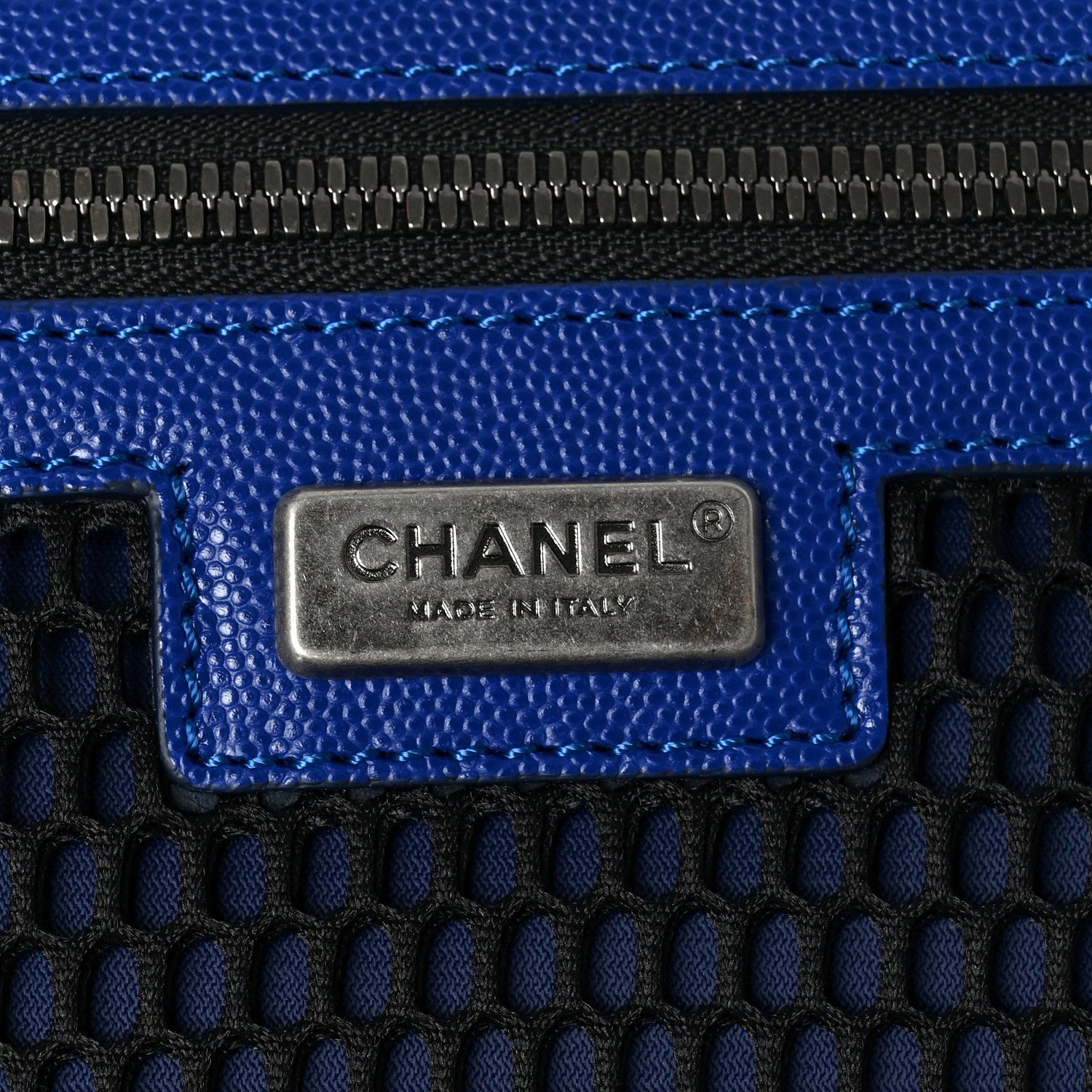 Chanel Nylon Airline Printed Coco Case Trolley Blue Red White