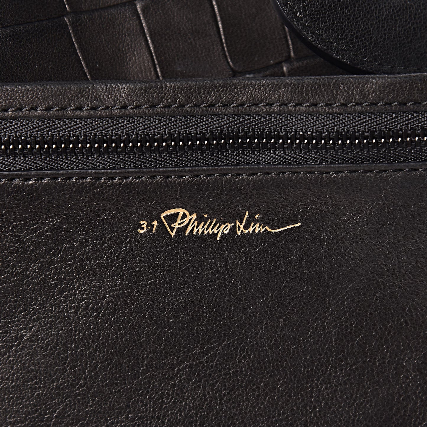 3.1 Calfskin Crocodile Embossed Medium Wednesday Boston Black