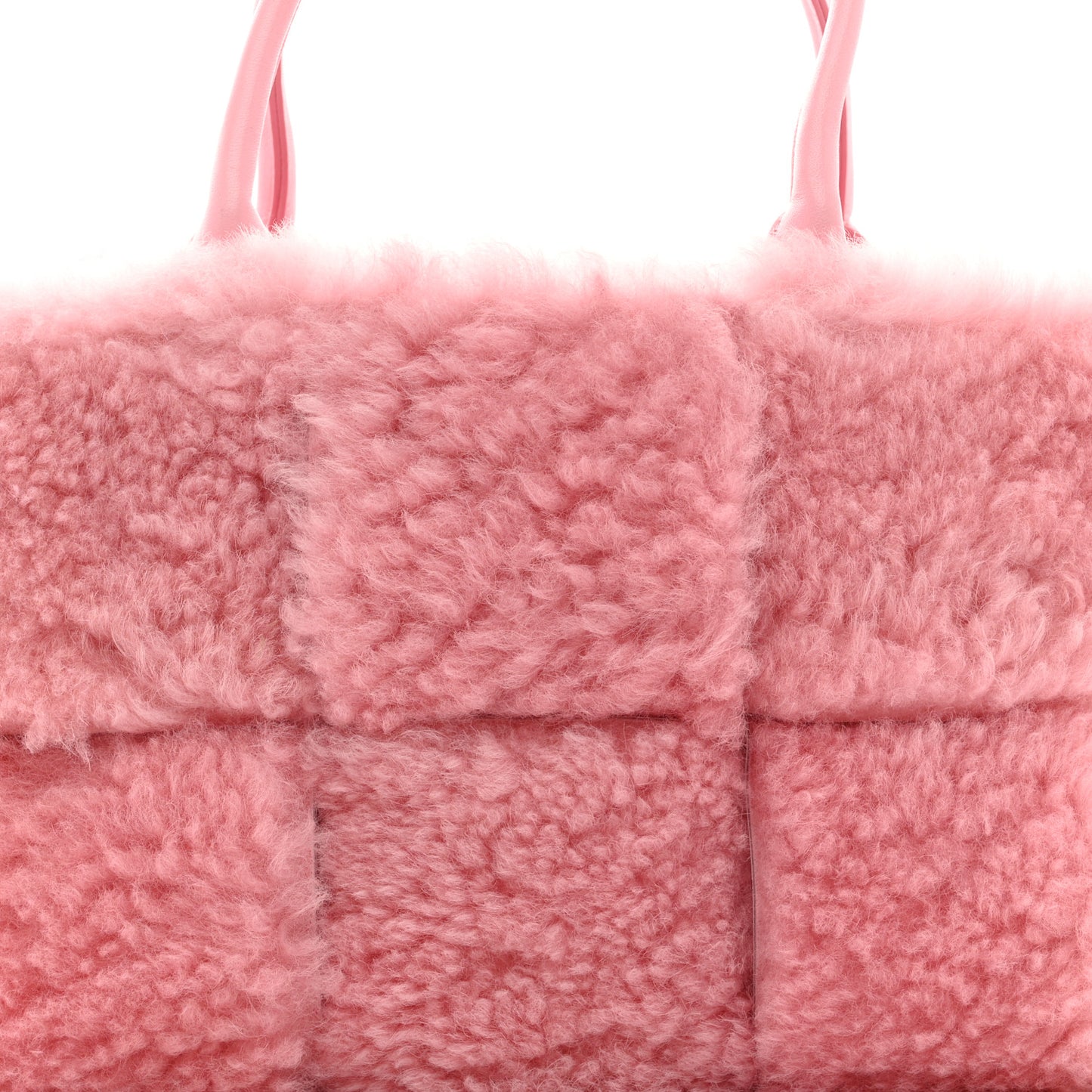 Shearling Small Intrecciato Arco Tote Popsicle