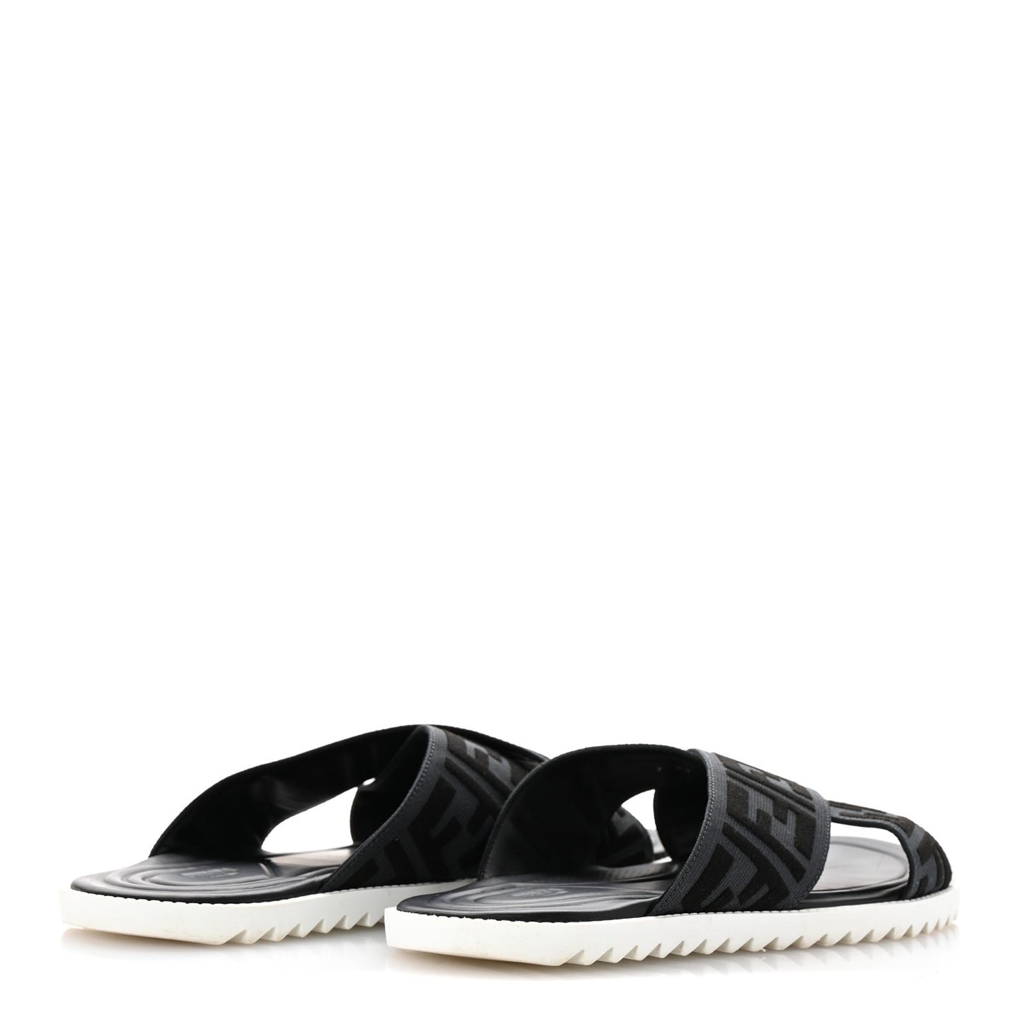 Fabric Rubber Macro FF Embroidered Mens Crisscross Slide Sandals 8 Asfalto Black