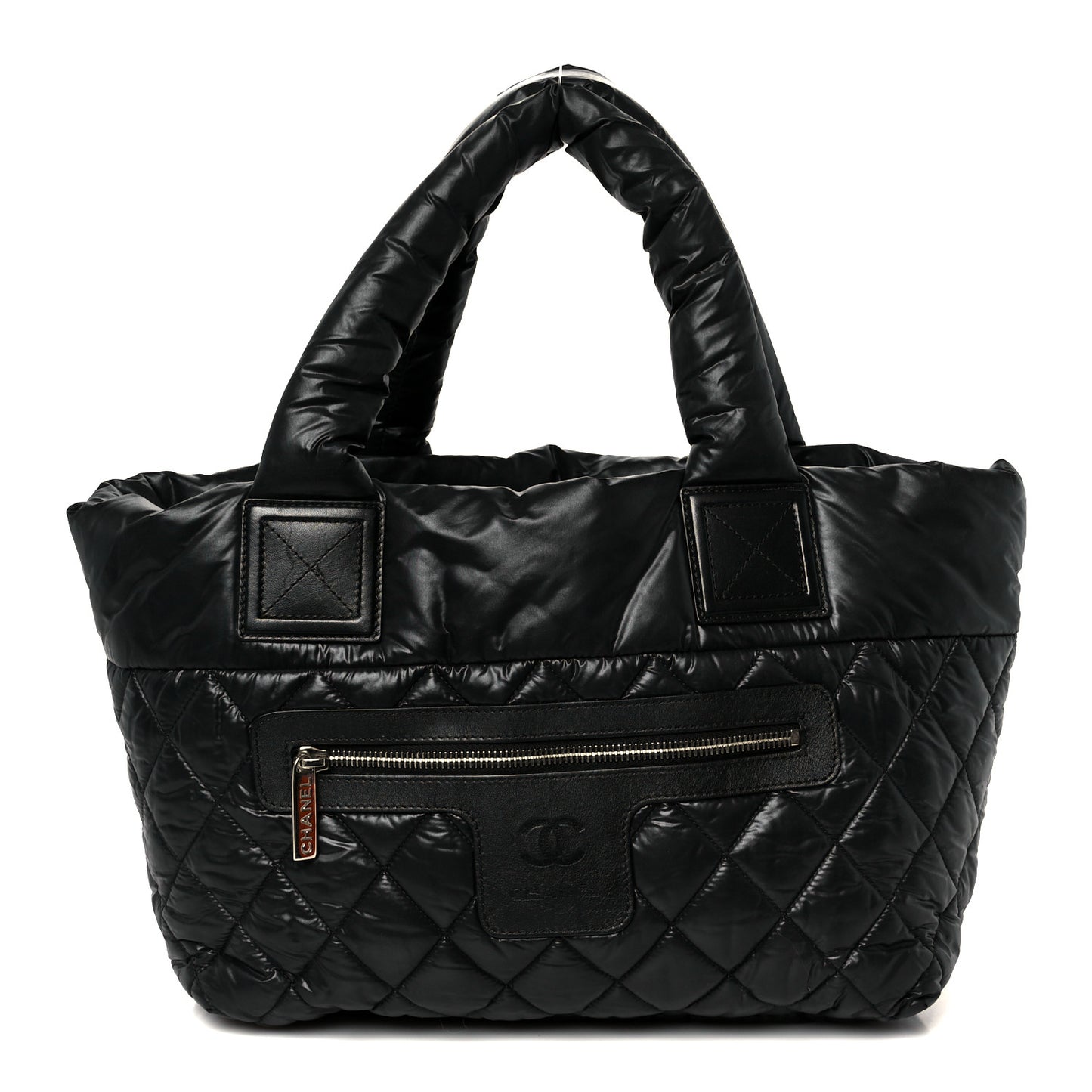 Nylon Quilted Small Coco Cocoon Tote Black