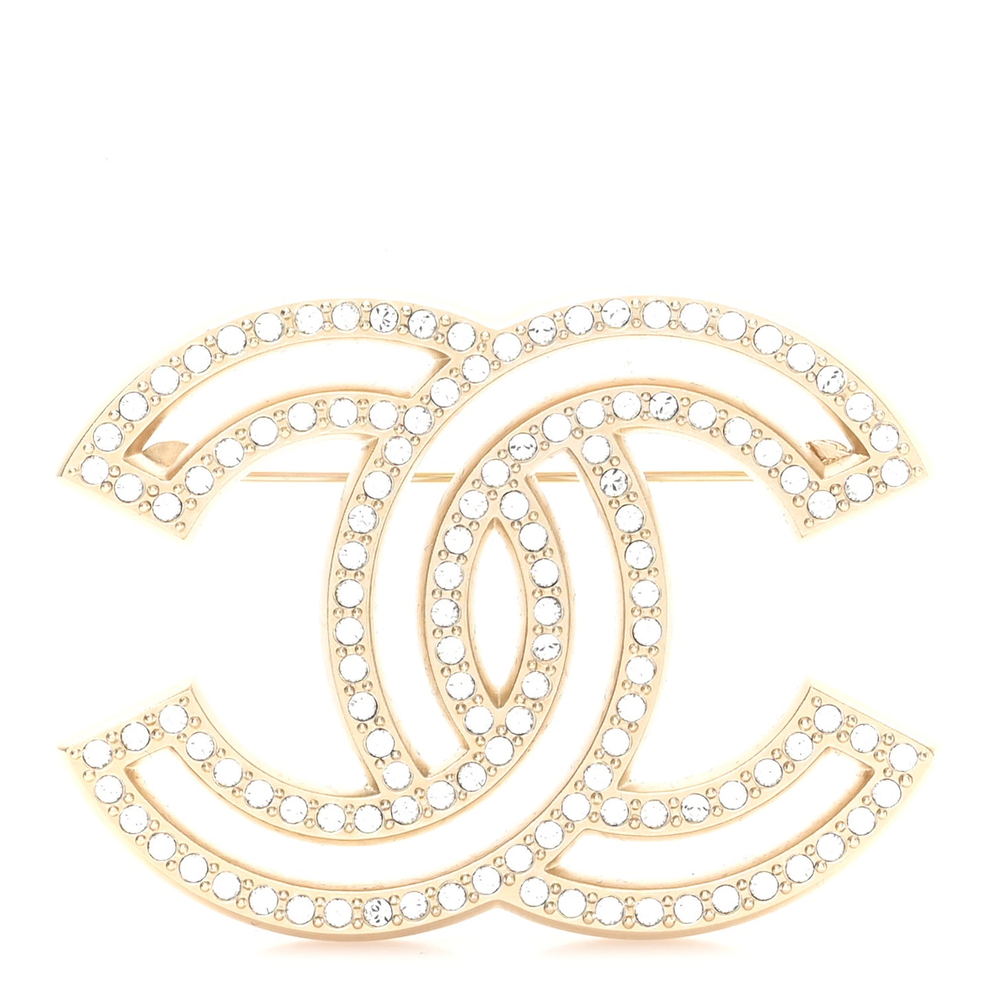 Crystal CC Brooch Gold