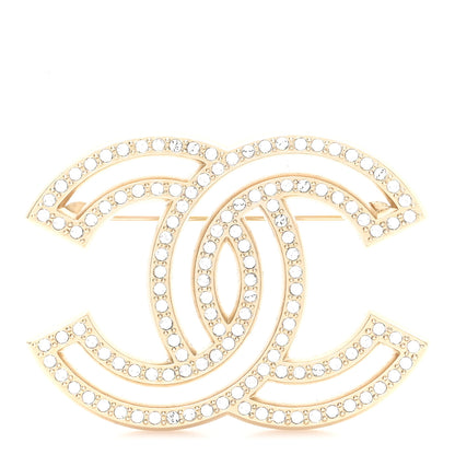 Chanel Crystal CC Brooch Gold 1 of 4