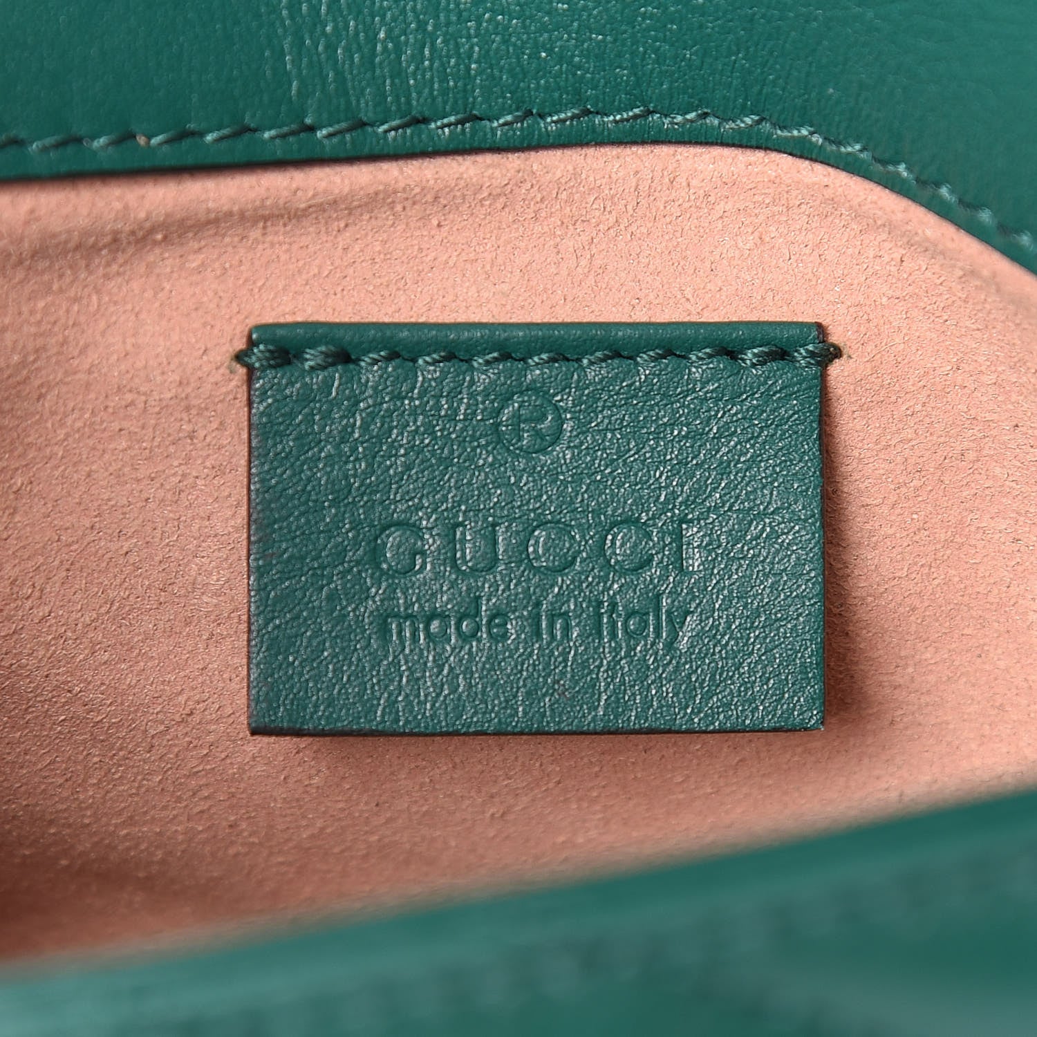 Gucci Calfskin Matelasse Super Mini GG Marmont Shoulder Bag Emerald Green 6 of 11