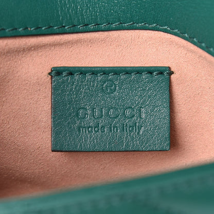 Gucci Calfskin Matelasse Super Mini GG Marmont Shoulder Bag Emerald Green 6 of 11