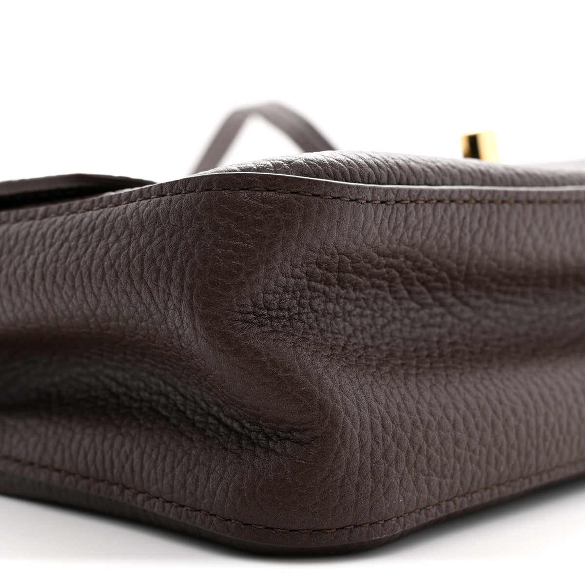 Grained Calfskin Mini Souplissimo Maxi Flap Dark Brown