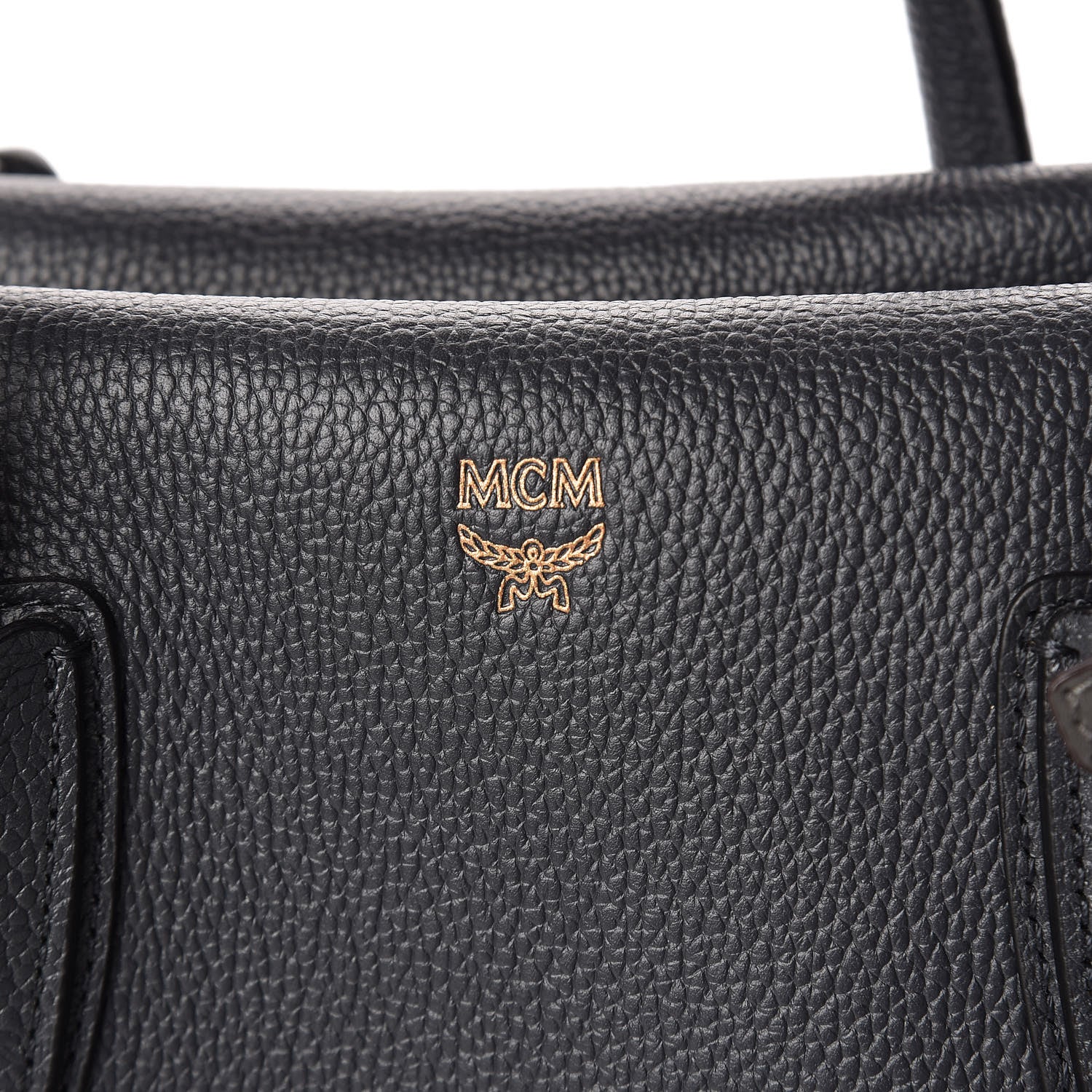 MCM Grained Calfskin Large Milla Tote Phantom Grey 6 of 16