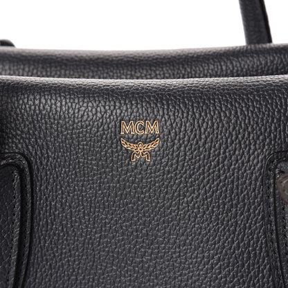 MCM Grained Calfskin Large Milla Tote Phantom Grey 6 of 16