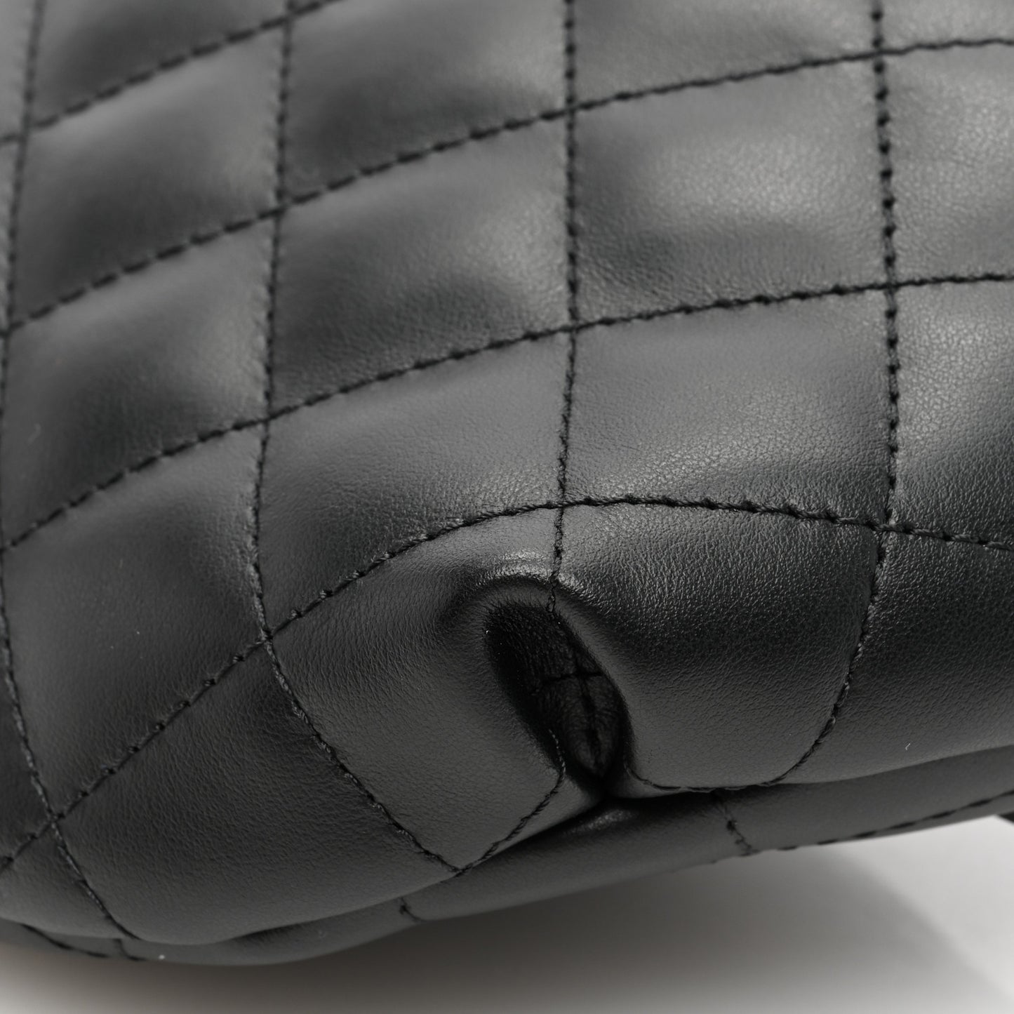 Lambskin Quilted Waist Belt Bag Black