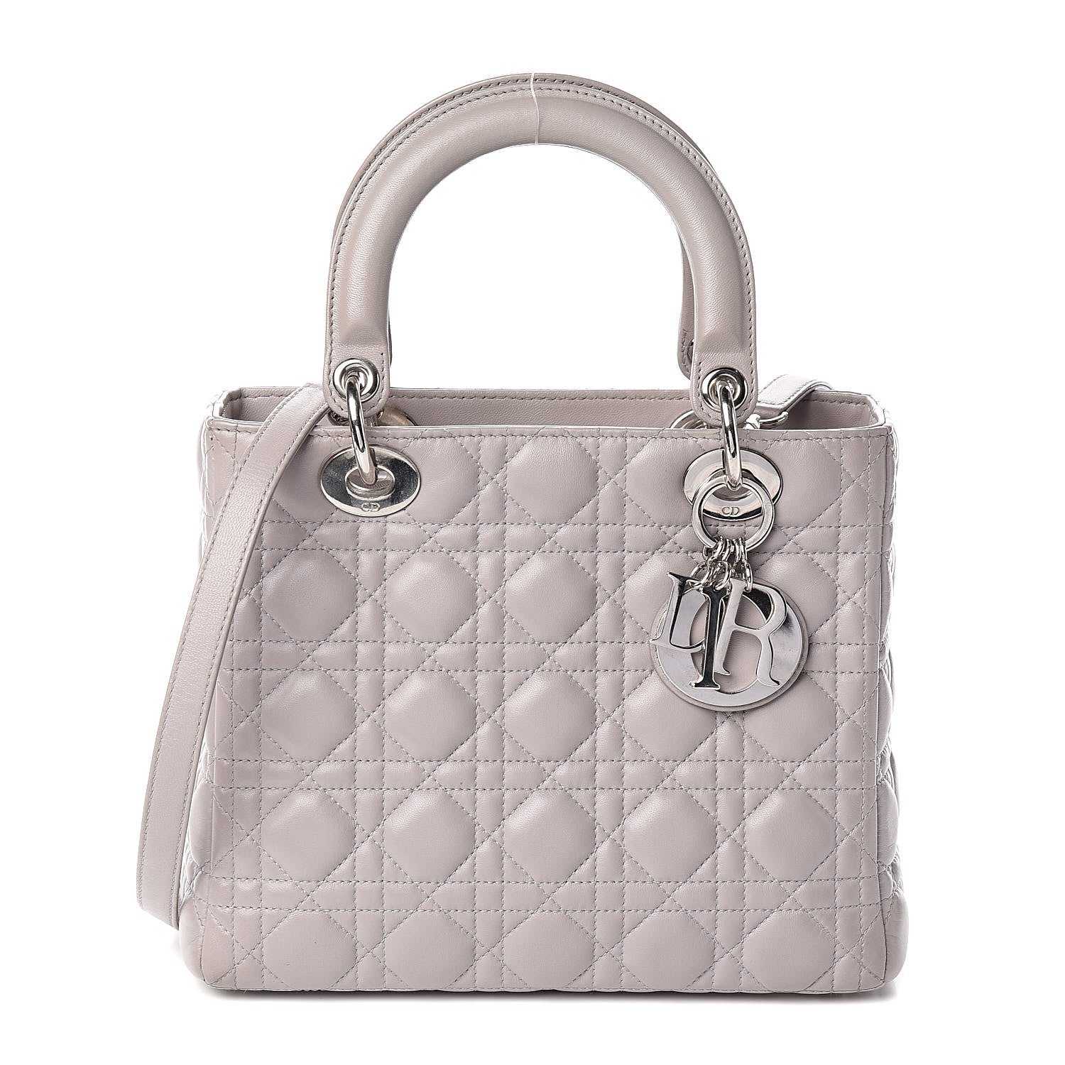 Christian Dior Lambskin Cannage Medium Lady Dior Grey 1 of 10