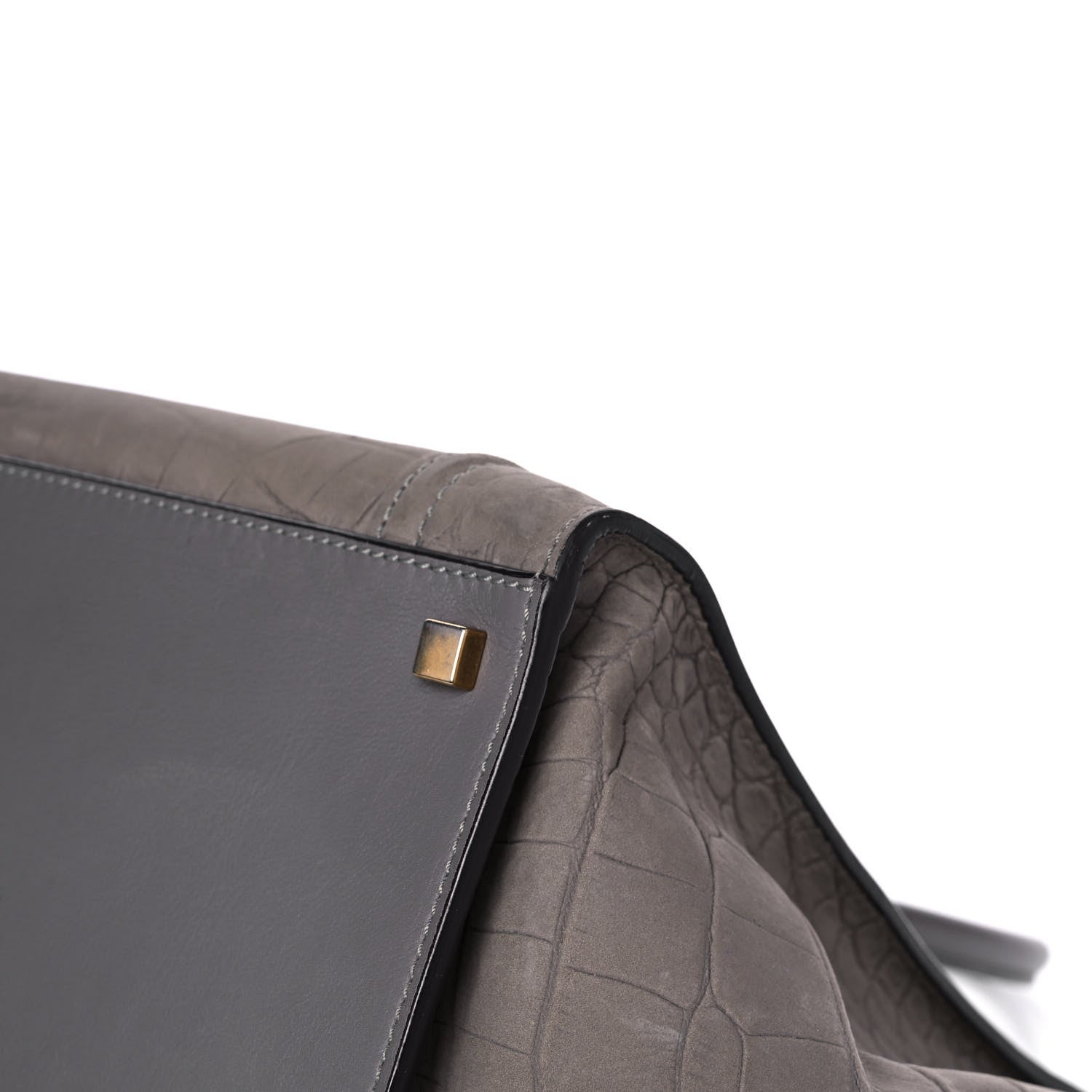 Celine Crocodile Embossed Nubuck Medium Phantom Luggage Grey 11 of 11