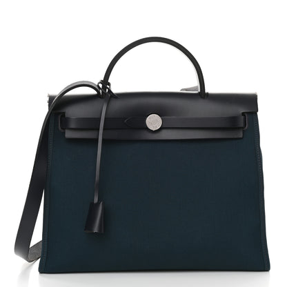 Hermes Vache Hunter Toile Herbag Zip 31 PM Deep Blue 3 of 12