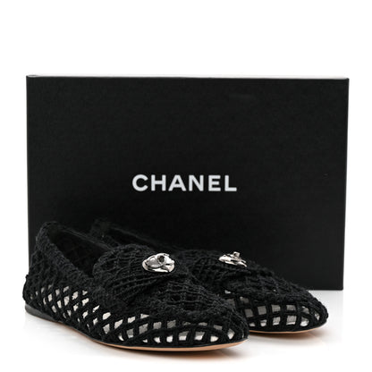 Chanel Cord Braided CC Mocassin Loafers 38.5 Black 12 of 12