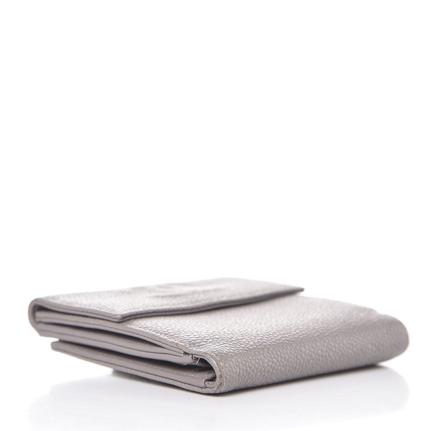 Caviar Timeless CC Compact French Wallet Light Grey