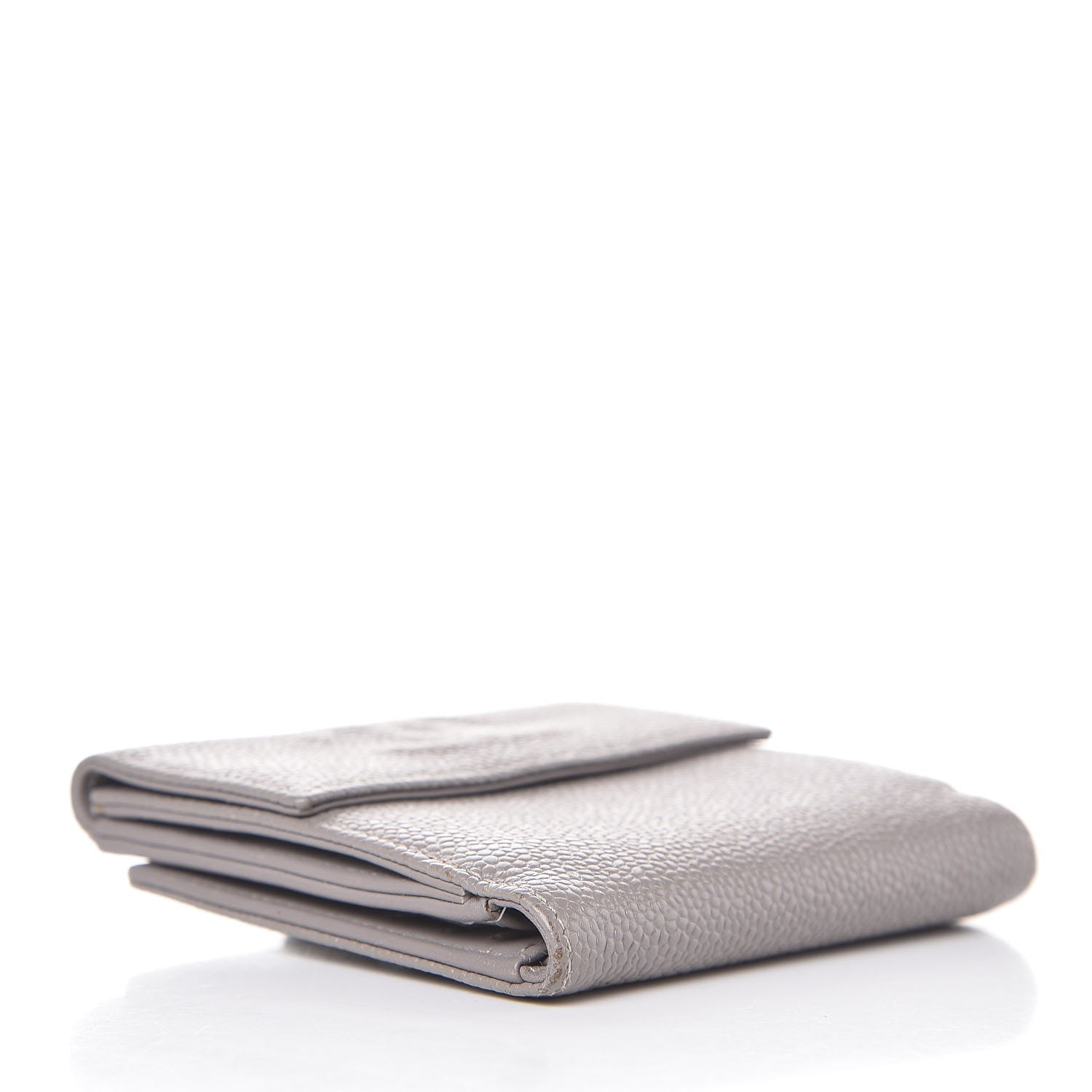 Chanel Caviar Timeless CC Compact French Wallet Light Grey 4 of 10