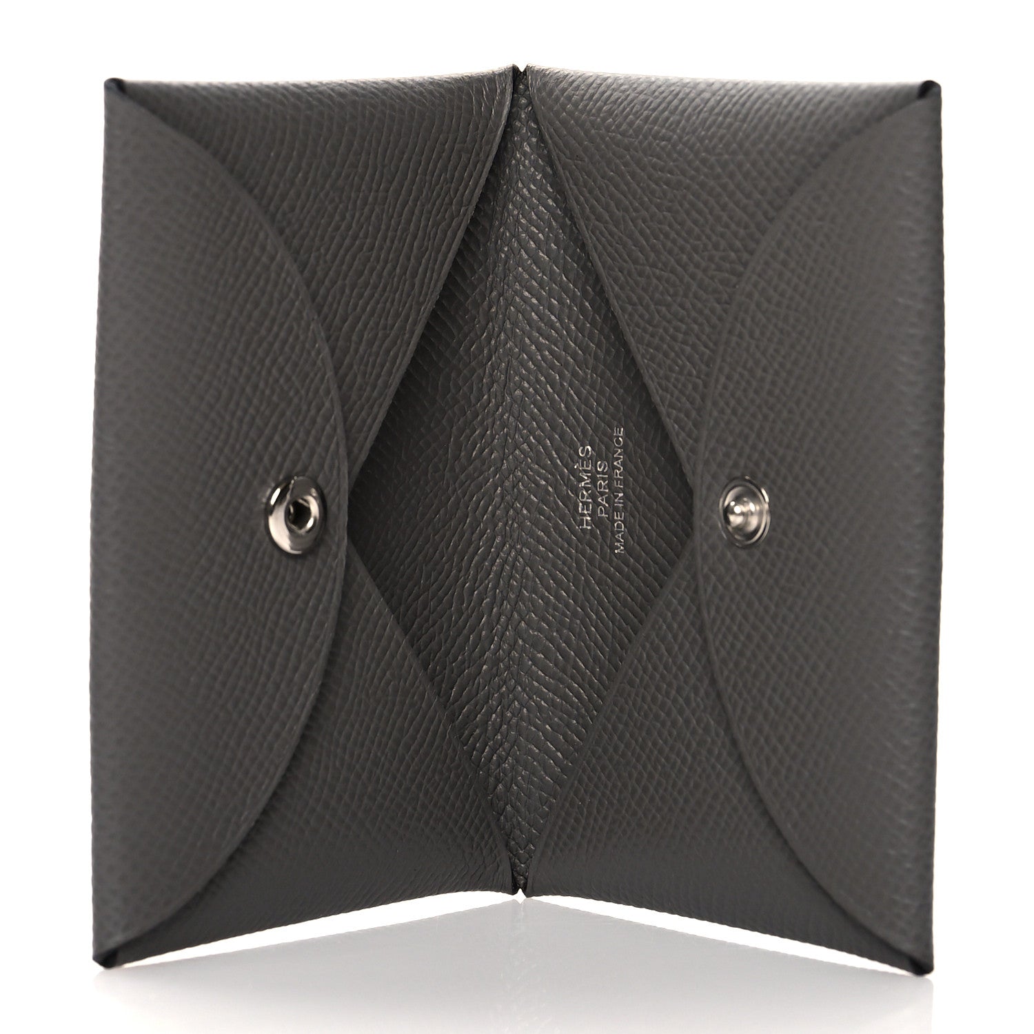 Hermes Epsom Calvi Card Case Gris Meyer 5 of 9